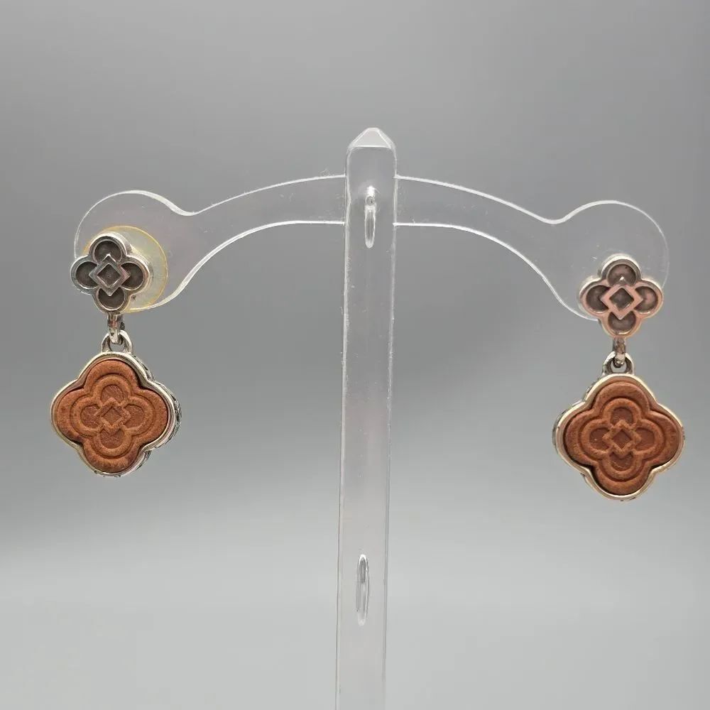 Elegant Brown and Silver Earrings